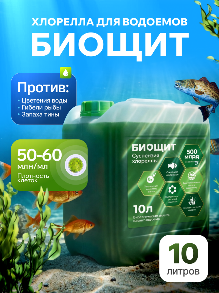 Биощит суспензия хлореллы 10 л