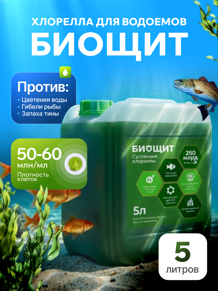 Биощит суспензия хлореллы 5 л